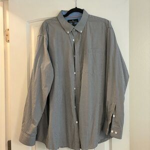 Men's Black and White Micro-Check Button-Down Shirt